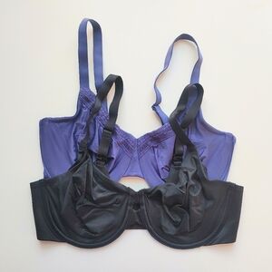 Wacoal Unlined Underwire Bras in Blue & Black, 34DD